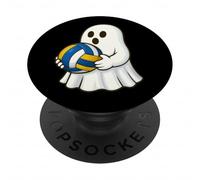 Funny Ghost Volleyball Player Halloween Volleyball Coach PopSockets PopGrip Adhésif