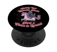 Funny Giddy Up Farts Chaos Spread Licorne Chat Noir PopSockets PopGrip Adhésif