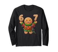 Funny Gingerbread Six Seven 67 Ice Cream Drip Christmas Meme Manche Longue