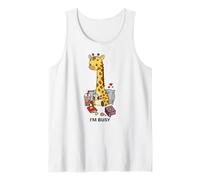 Funny Giraffe Im Busy Boba Tea Snacks Zoo Garçons Filles Enfants Débardeur