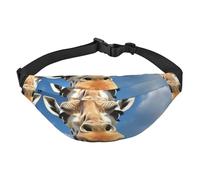 Funny Giraffe Sac banane pour homme et femme - Sac banane à bandoulière pour partout - Sac banane avec sangle réglable - Sac de poitrine décontracté pour la randonnée en plein air - Noir - Taille