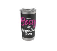 Funny Girl Boss I'm Not Bossy I Have Leadership Skills Gobelet isotherme en acier inoxydable double paroi