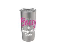 Funny Girl Boss I'm Not Bossy I Have Leadership Skills Gobelet isotherme en acier inoxydable double paroi