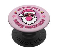 Funny Girls 6 7 Christmas Meme 67 Pink Santa Christmas PopSockets PopGrip Adhésif