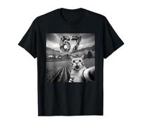 Funny Girls Boys 6 7 Alien Cat Selfie UFO Meme Six Seven 67 T-Shirt