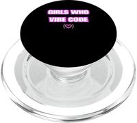 Funny Girls Who Vibe Code, IA Coder PopSockets PopGrip pour MagSafe