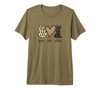 Funny Girls & Womens Cute Peace Love Scottish Terrier Lover T-Shirt Haut de Gamme