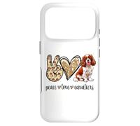 Funny Girls Womens Peace Love Cavaliers King Charles Spaniel Coque pour iPhone 17 Pro