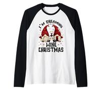 Funny Gnomes for Wine Lover I`m Dreaming of A Wine Christmas Manche Raglan