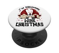Funny Gnomes for Wine Lover I`m Dreaming of A Wine Christmas PopSockets PopGrip Adhésif
