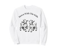 Funny Goat Energy Vintage Joyful Down with The Kids Farm Sweatshirt
