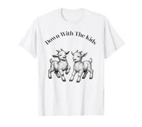 Funny Goat Energy Vintage Joyful Down with The Kids Farm T-Shirt