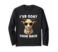Funny Goat Farming Farmer Joke Goat Pun I've Goat Your Back Manche Longue