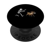 Funny Goat Running Skeleton Halloween PopSockets PopGrip Adhésif