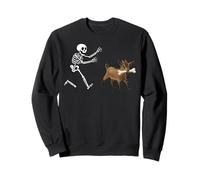 Funny Goat Running Skeleton Halloween Sweatshirt