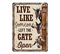 Funny Goats - Live Likeomeone Left The Gate Open, Perfect and Gift Lovers, Farmer Rust, Pre-Perced, Weather Resistant Yard Gift Puzzles 1000 PCS