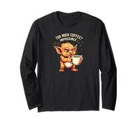 Funny Goblin Coffee Lover Too Much Caffeine Impossible Manche Longue