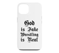 Funny God is Fake Wrestling est Un véritable humaniste athée Gothique Coque pour iPhone 13