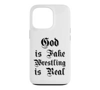 Funny God is Fake Wrestling est Un véritable humaniste athée Gothique Coque pour iPhone 13 Pro