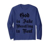 Funny God is Fake Wrestling est Un véritable humaniste athée Gothique Manche Longue