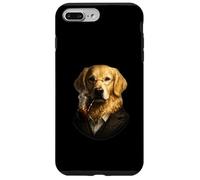 Funny Golden Retriever Gentleman Dog avec Pipe sophistiquée Coque pour iPhone 7 Plus/8 Plus