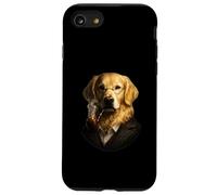 Funny Golden Retriever Gentleman Dog avec Pipe sophistiquée Coque pour iPhone SE (2020) / 7/8