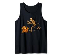 Funny Golden Retriever Halloween Steal Bone Skeleton Chase Débardeur