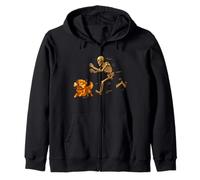 Funny Golden Retriever Halloween Steal Bone Skeleton Chase Sweat à Capuche