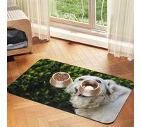 Funny Golden Retriever Printed,Waterproof Pet Feeding Mat,PU Leather Placemats for Cat Dog Water Bowl,Food Mats,40x60cm