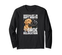 Funny Golden Retriever Soft Mouth Shoe Relocation Dog Manche Longue
