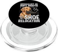Funny Golden Retriever Soft Mouth Shoe Relocation Dog PopSockets PopGrip pour MagSafe