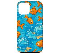 Funny Goldfish Cartoon Leaping Splash Pet Chaos Art Coque pour iPhone 12 Mini