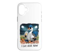 Funny Goose Baseball Stadium Spectator Je vis Ici Maintenant Coque pour iPhone 16 Plus