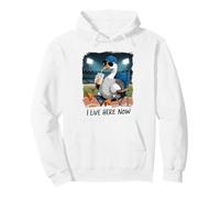 Funny Goose Baseball Stadium Spectator Je vis Ici Maintenant Sweat à Capuche