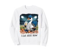 Funny Goose Baseball Stadium Spectator Je vis Ici Maintenant Sweatshirt