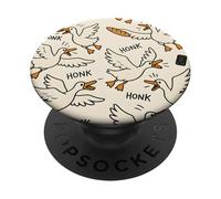 Funny Goose Cartoon Meme Honk Chaos Animal Humor Art PopSockets PopGrip Adhésif