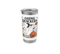 Funny Goose Halloween Witch Pumpkin Fall Spooky Season Gobelet isotherme en acier inoxydable double paroi