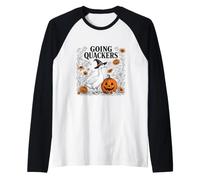 Funny Goose Halloween Witch Pumpkin Fall Spooky Season Manche Raglan