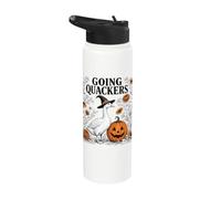 Funny Goose Halloween Witch Pumpkin Fall Spooky Season Stainless Steel Insulated Water Bottle