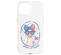Funny Goose Honkin' for Freedom USA Flag Lunettes patriotiques Coque pour iPhone 15