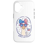 Funny Goose Honkin' for Freedom USA Flag Lunettes patriotiques Coque pour iPhone 16