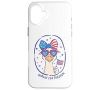 Funny Goose Honkin' for Freedom USA Flag Lunettes patriotiques Coque pour iPhone 16 Plus