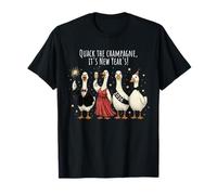 Funny Goose Quack The Champagne Nouvel an 2026 Design T-Shirt