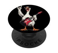 Funny Goose Rock Music Guitare électrique Motif Humour PopSockets PopGrip Adhésif
