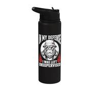 Funny Gorilla In My Defense I Was Left Unsupervised Apparel Stainless Steel Insulated Water Bottle