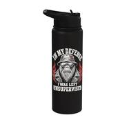 Funny Gorilla In My Defense I Was Left Unsupervised Apparel Stainless Steel Insulated Water Bottle