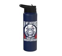 Funny Gorilla In My Defense I Was Left Unsupervised Apparel Stainless Steel Insulated Water Bottle