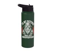 Funny Gorilla In My Defense I Was Left Unsupervised Apparel Stainless Steel Insulated Water Bottle