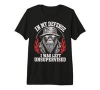 Funny Gorilla in My Defense I Was Left Unsupervised Apparel T-Shirt Haut de Gamme