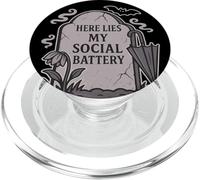 Funny Goth Social Battery Cute Emo Halloween PopSockets PopGrip pour MagSafe